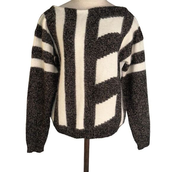 Anne Klein Knitwear Womens Vintage Wool Angora Blend Abstract Knit Cozy Sweater - Picture 1 of 10